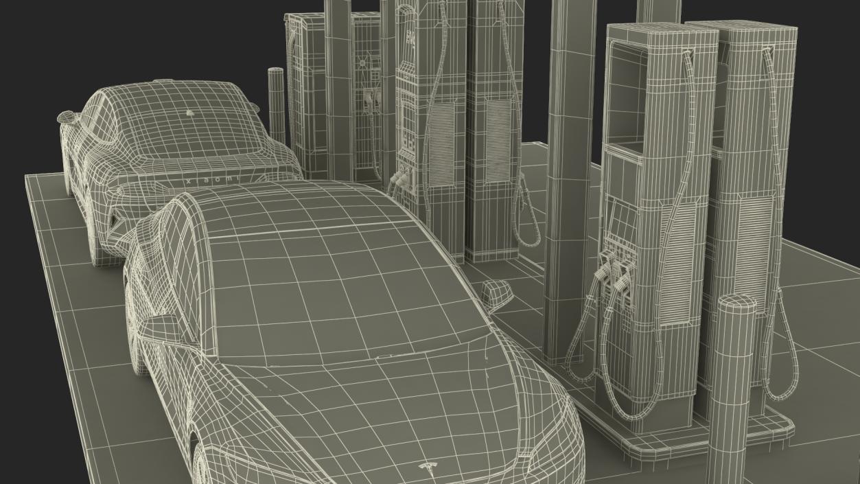 3D EVgo Fast Charging Station and Electric Cars 2