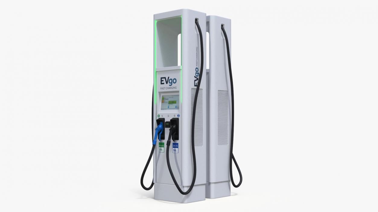 3D EVgo Fast Charging Station and Electric Cars 2