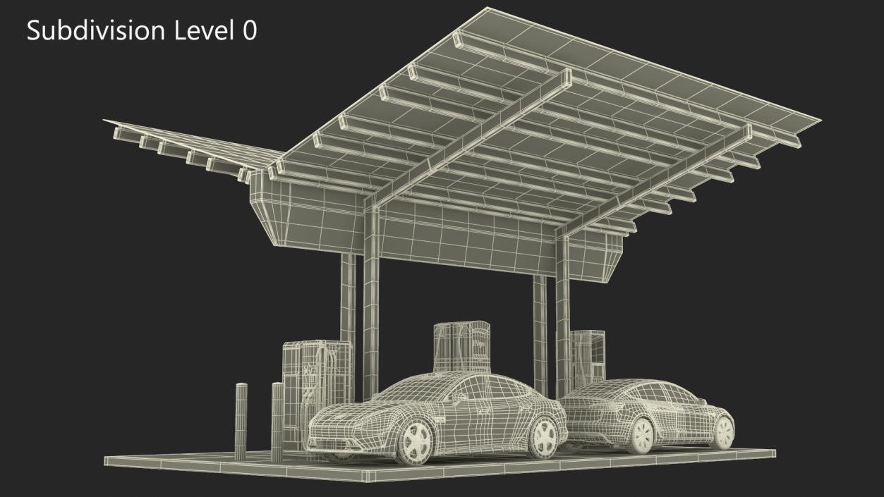 3D EVgo Fast Charging Station and Electric Cars 2