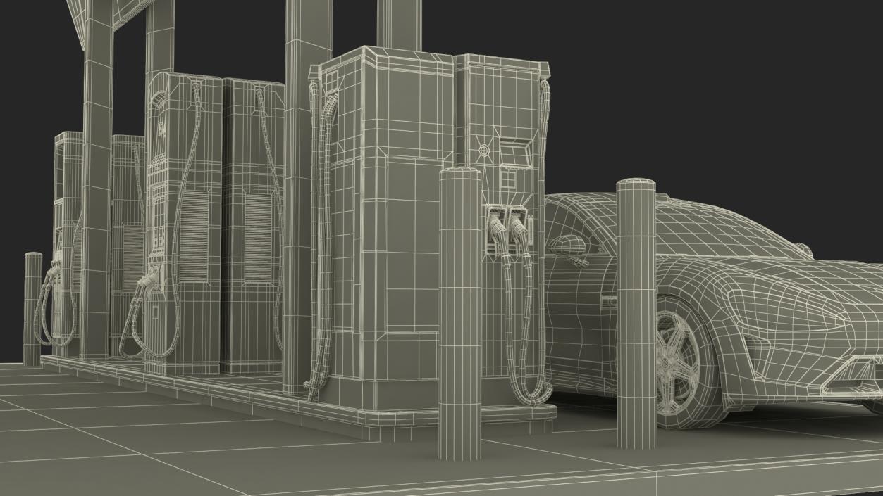 3D EVgo Fast Charging Station and Electric Cars 2