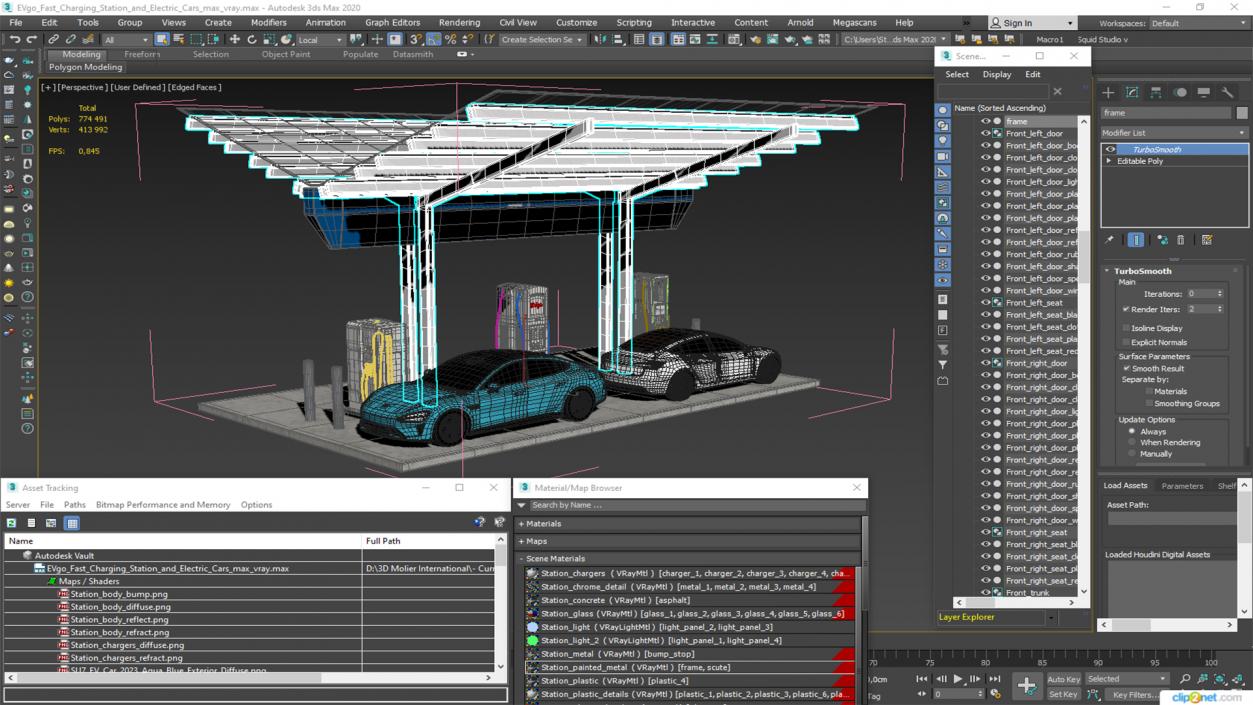 3D EVgo Fast Charging Station and Electric Cars 2