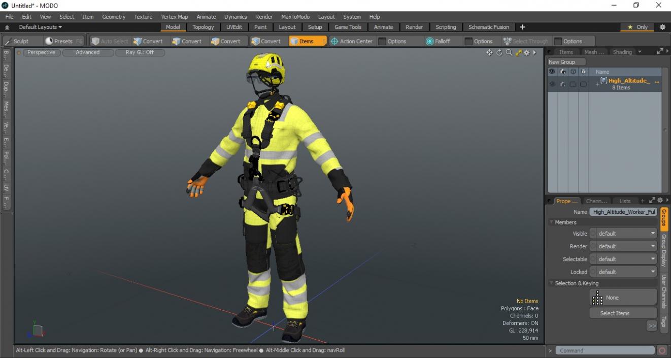 3D model High Altitude Worker Full Equipment