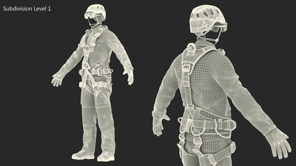 3D model High Altitude Worker Full Equipment