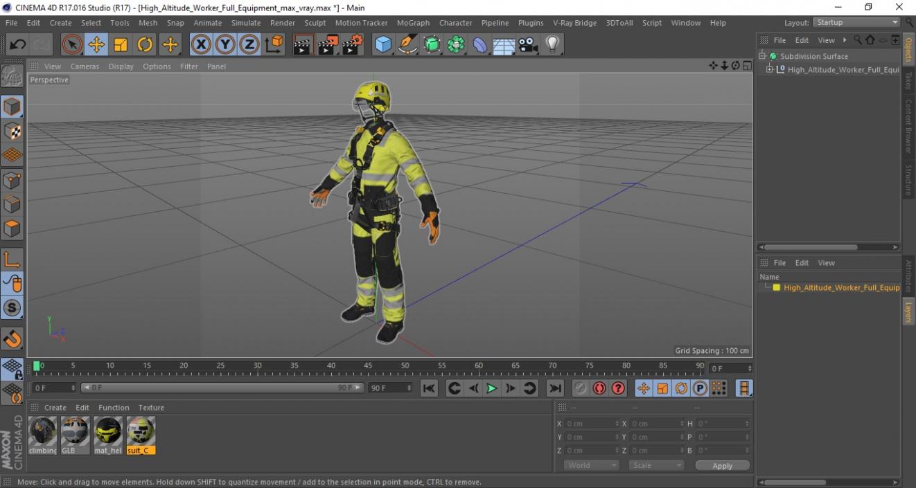 3D model High Altitude Worker Full Equipment