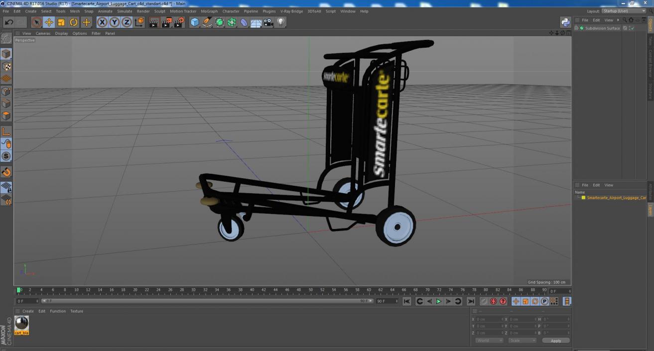 Smartecarte Airport Luggage Cart 3D