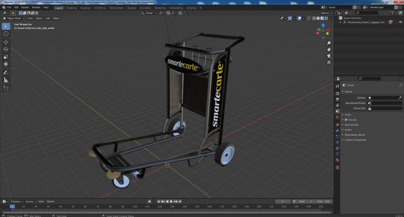 Smartecarte Airport Luggage Cart 3D