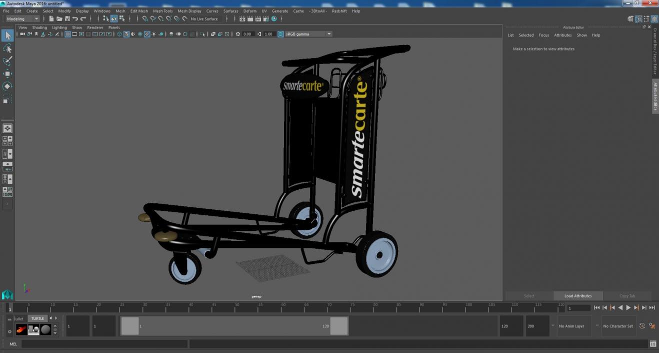 Smartecarte Airport Luggage Cart 3D