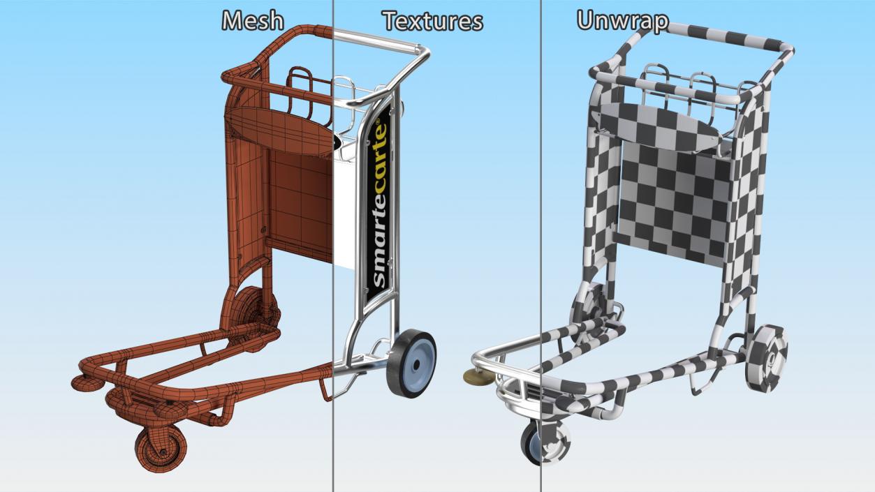 Smartecarte Airport Luggage Cart 3D