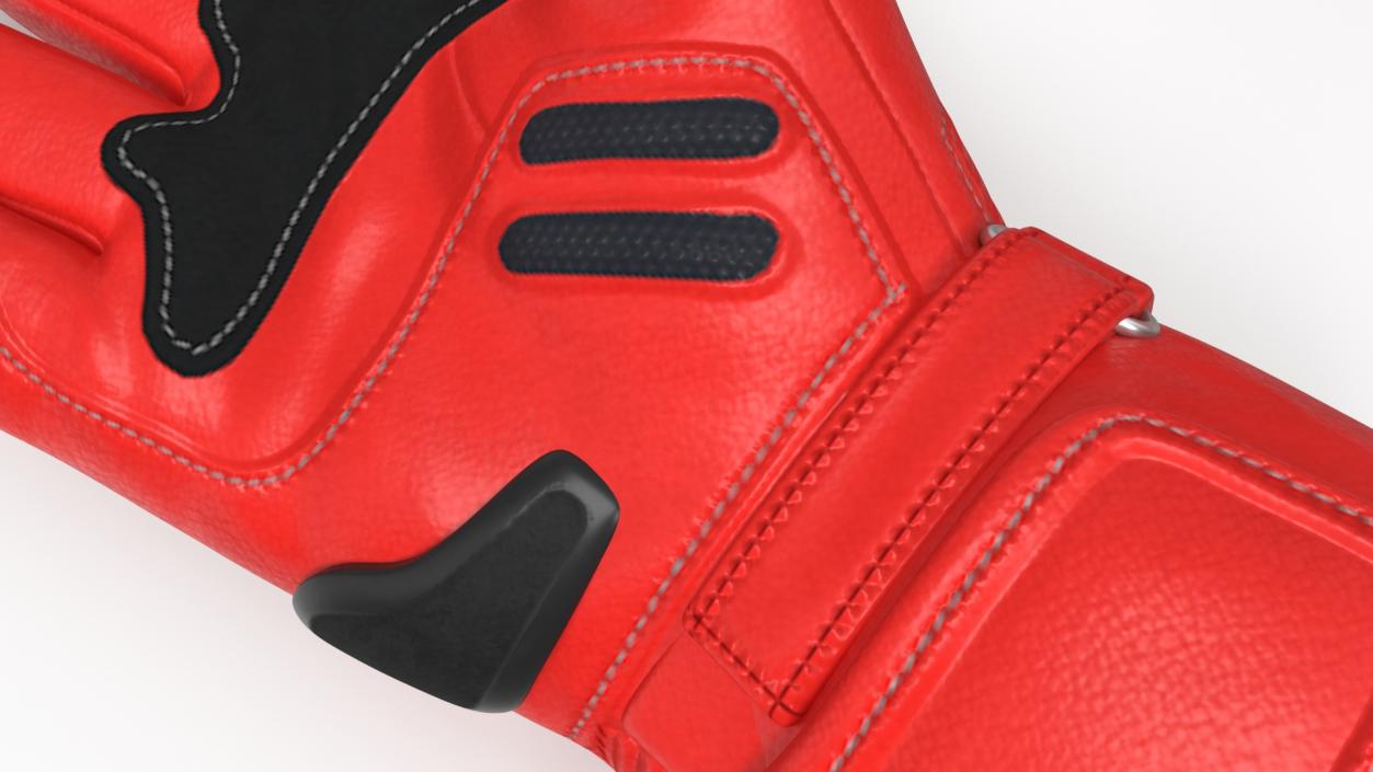 3D model Protective Riding Gloves Red 2