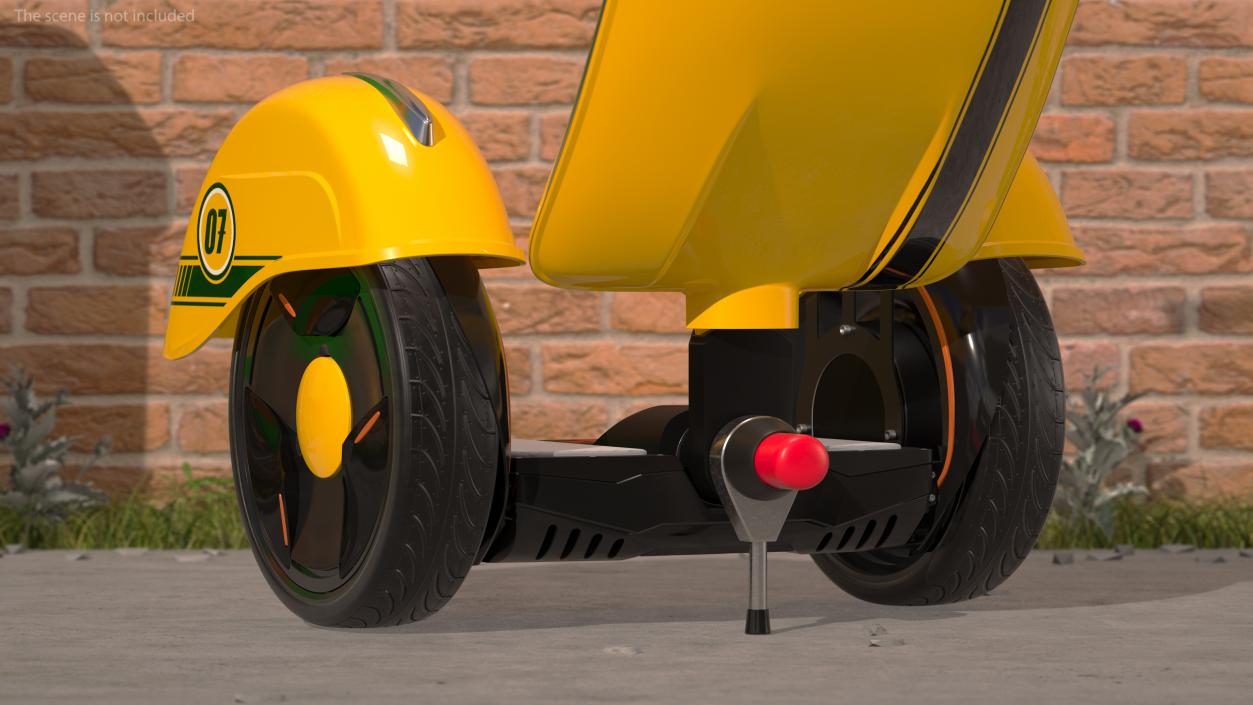 Z-Scooter Vespa Yellow Rigged 3D model