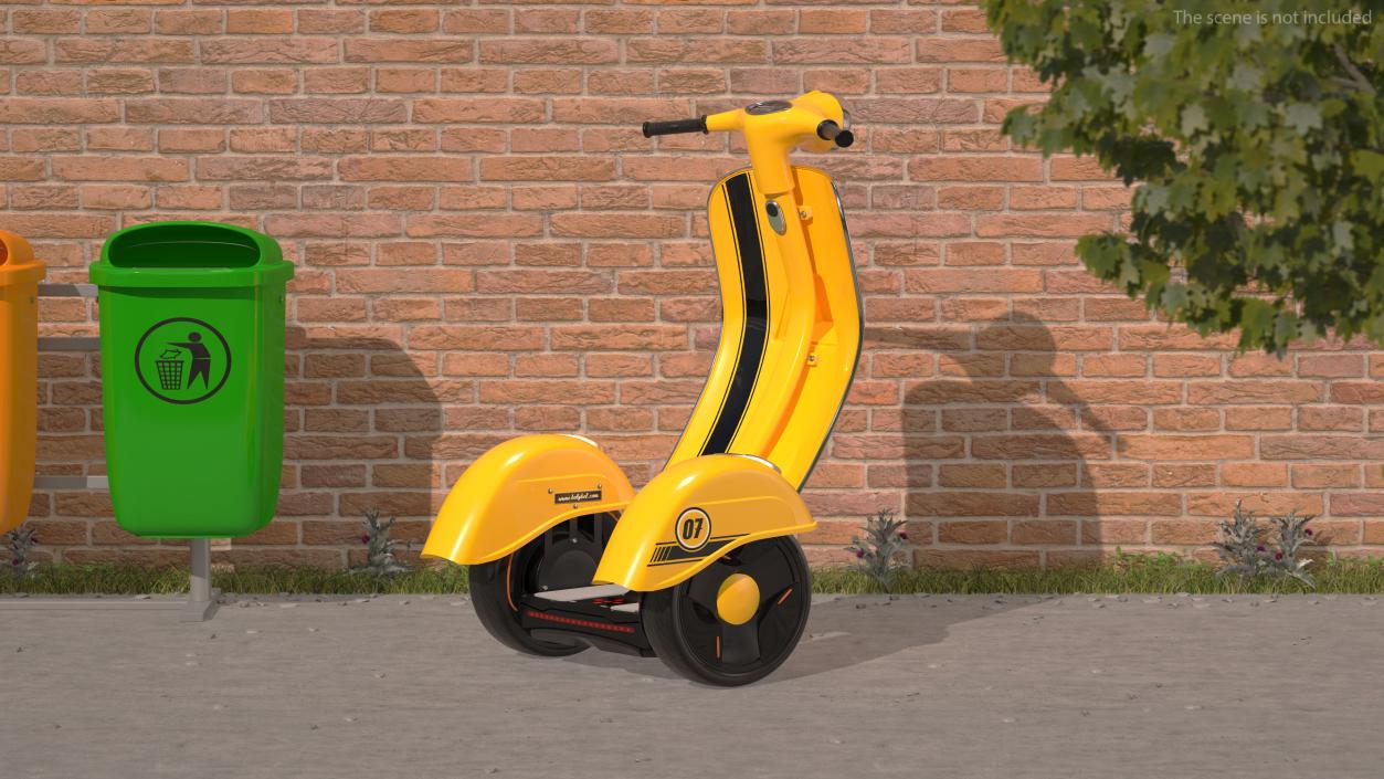 Z-Scooter Vespa Yellow Rigged 3D model