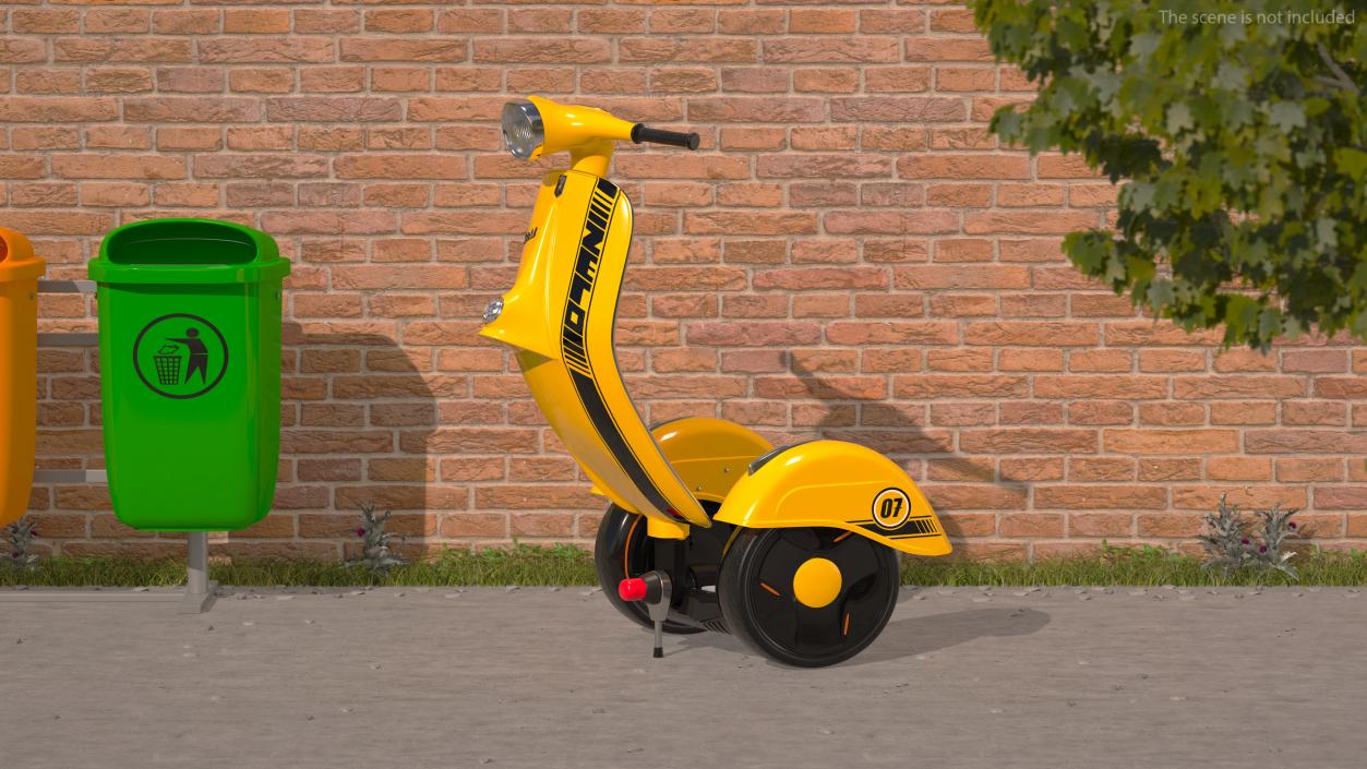 Z-Scooter Vespa Yellow Rigged 3D model