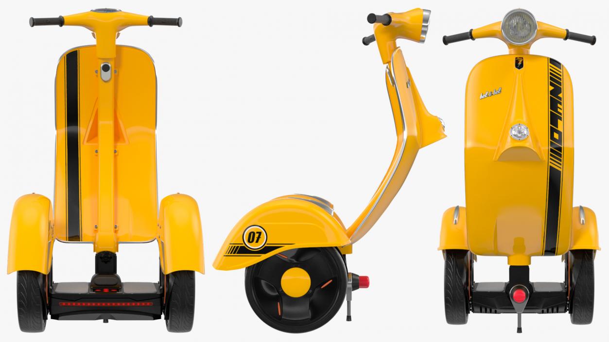 Z-Scooter Vespa Yellow Rigged 3D model