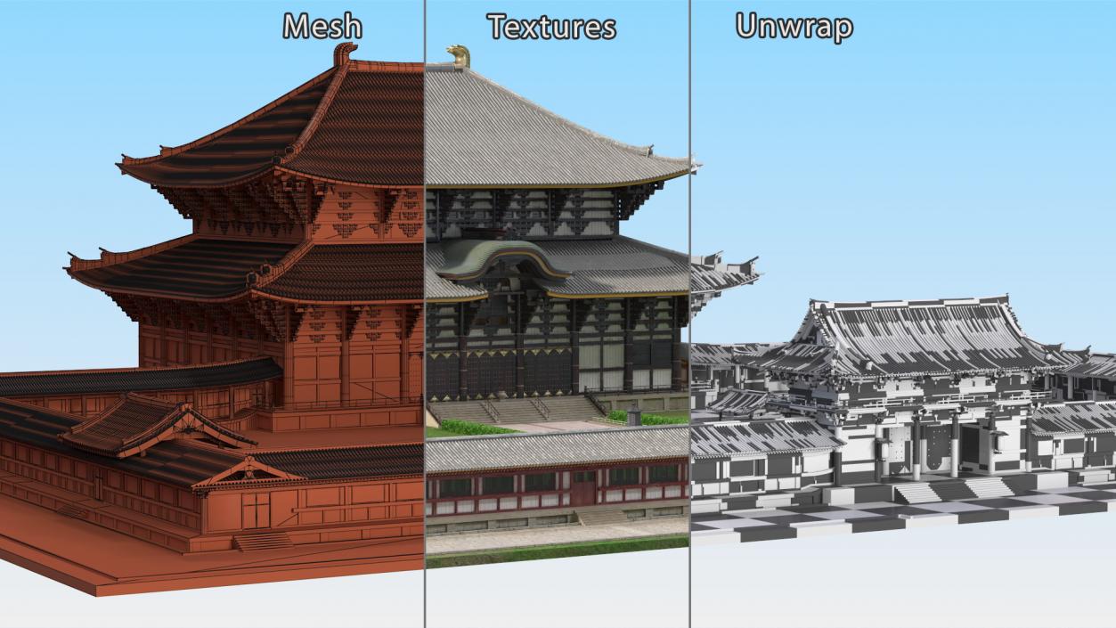 3D Japanese Buddhist Temple Todai Ji model