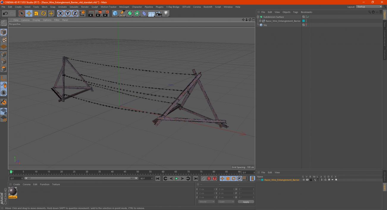 3D Razor Wire Entanglement Barrier