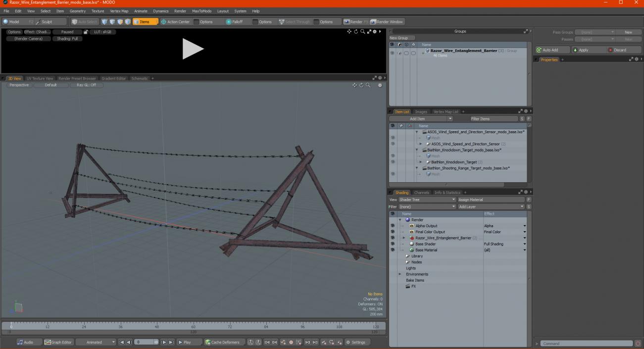 3D Razor Wire Entanglement Barrier