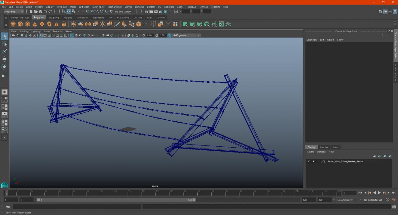 3D Razor Wire Entanglement Barrier