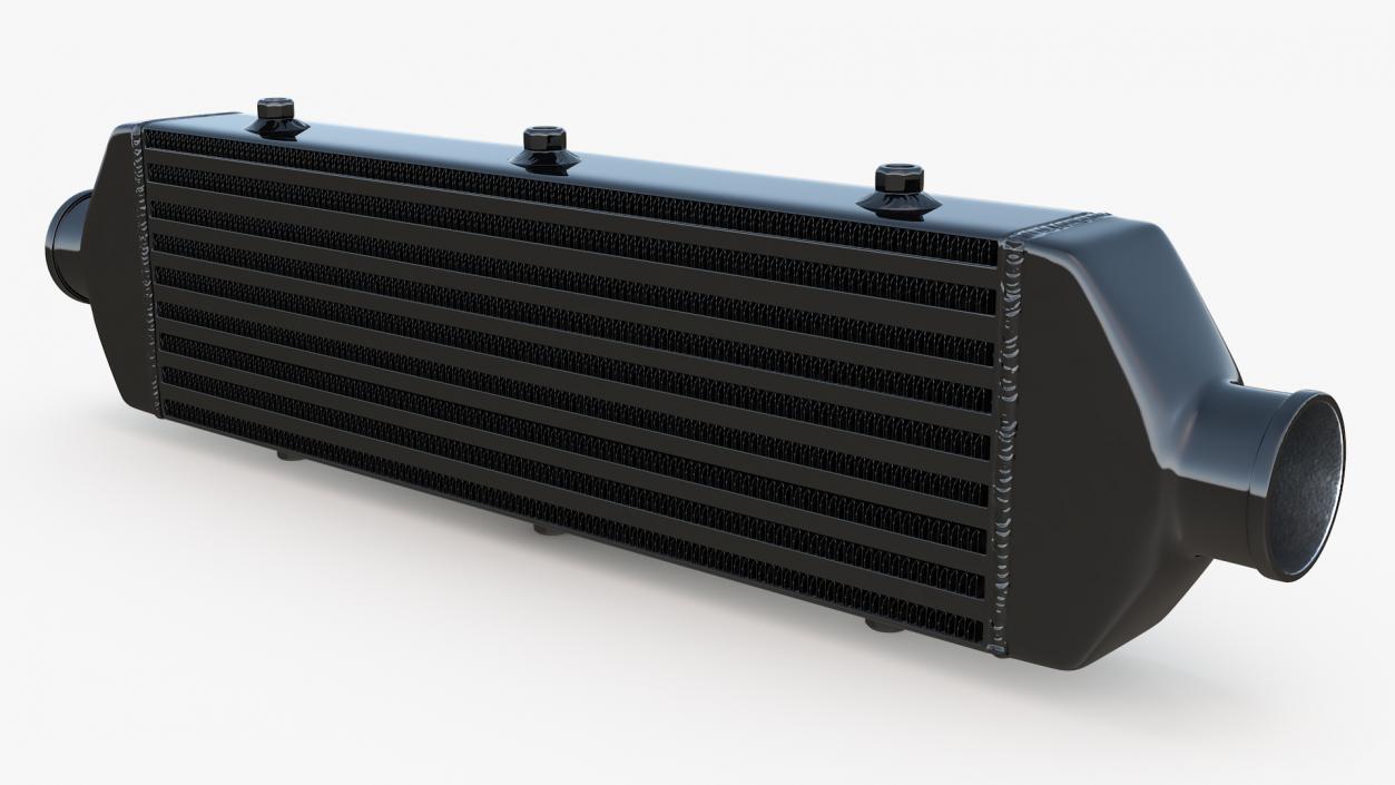 Black Car Intercooler Two Sided Pipes 3D