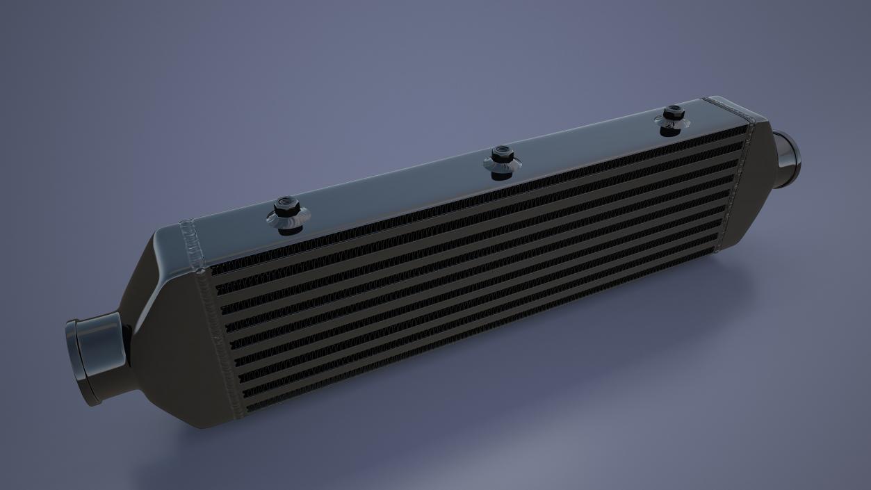 Black Car Intercooler Two Sided Pipes 3D