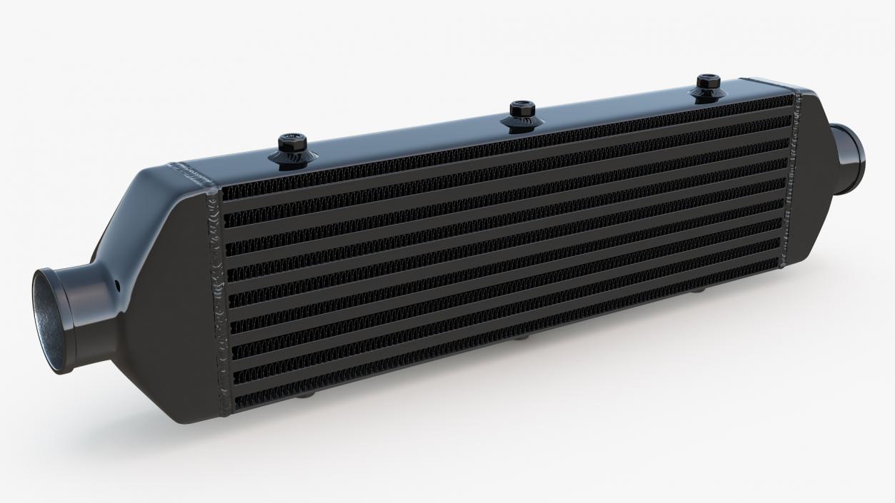 Black Car Intercooler Two Sided Pipes 3D