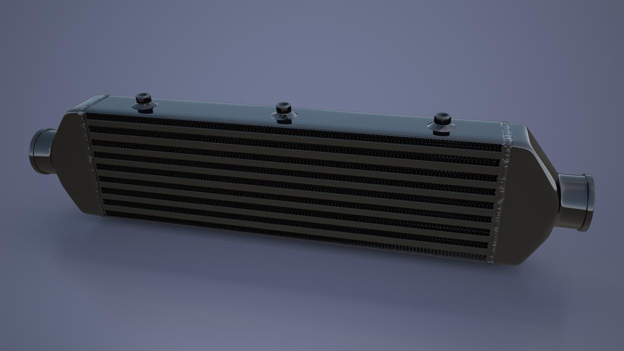 Black Car Intercooler Two Sided Pipes 3D