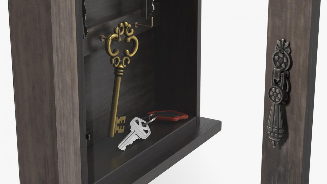 3D Wooden Key Holder Box with Keys