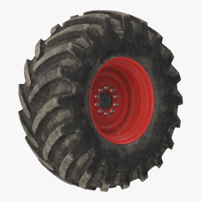 3D Tractor Big Dirty Wheel model