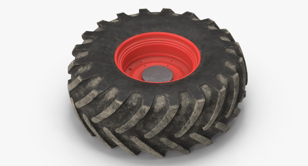 3D Tractor Big Dirty Wheel model