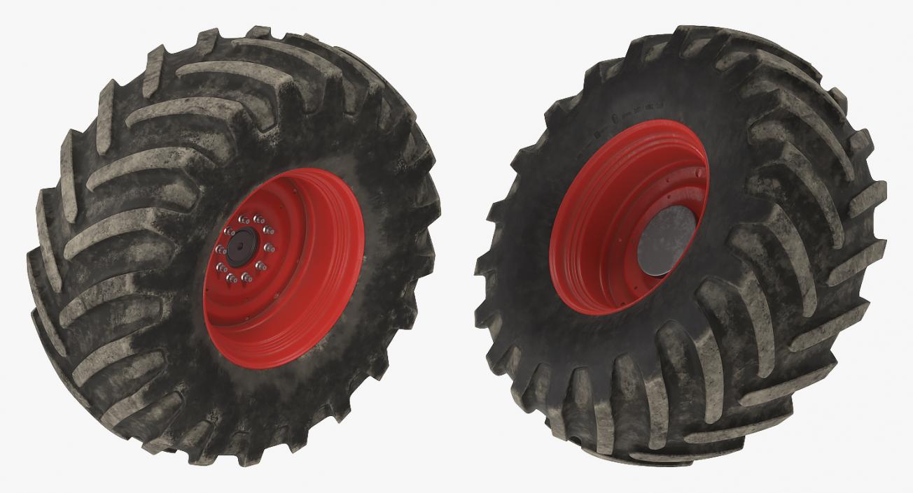 3D Tractor Big Dirty Wheel model