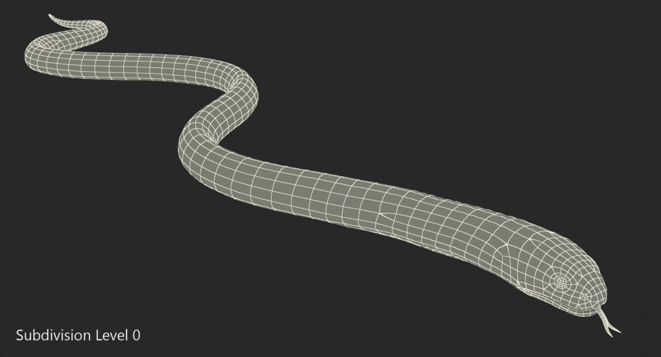 3D model Dark Cobra Snake Crawling