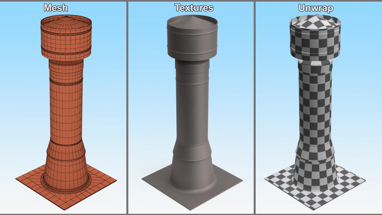 Wood Burning Chimney Black Metal 3D