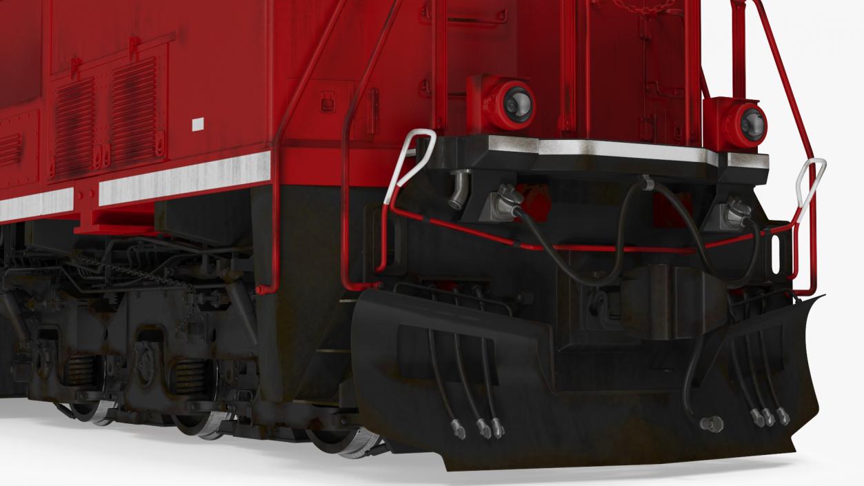 3D Canadian Locomotive with Flatcars model