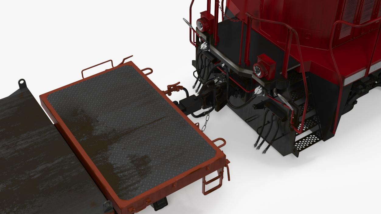 3D Canadian Locomotive with Flatcars model