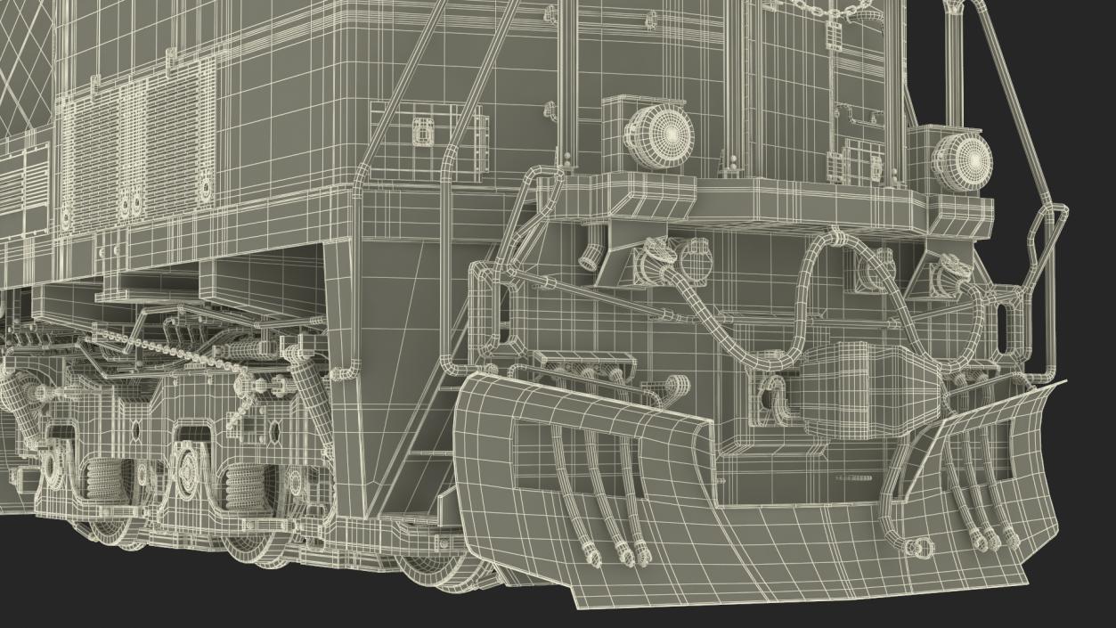 3D Canadian Locomotive with Flatcars model