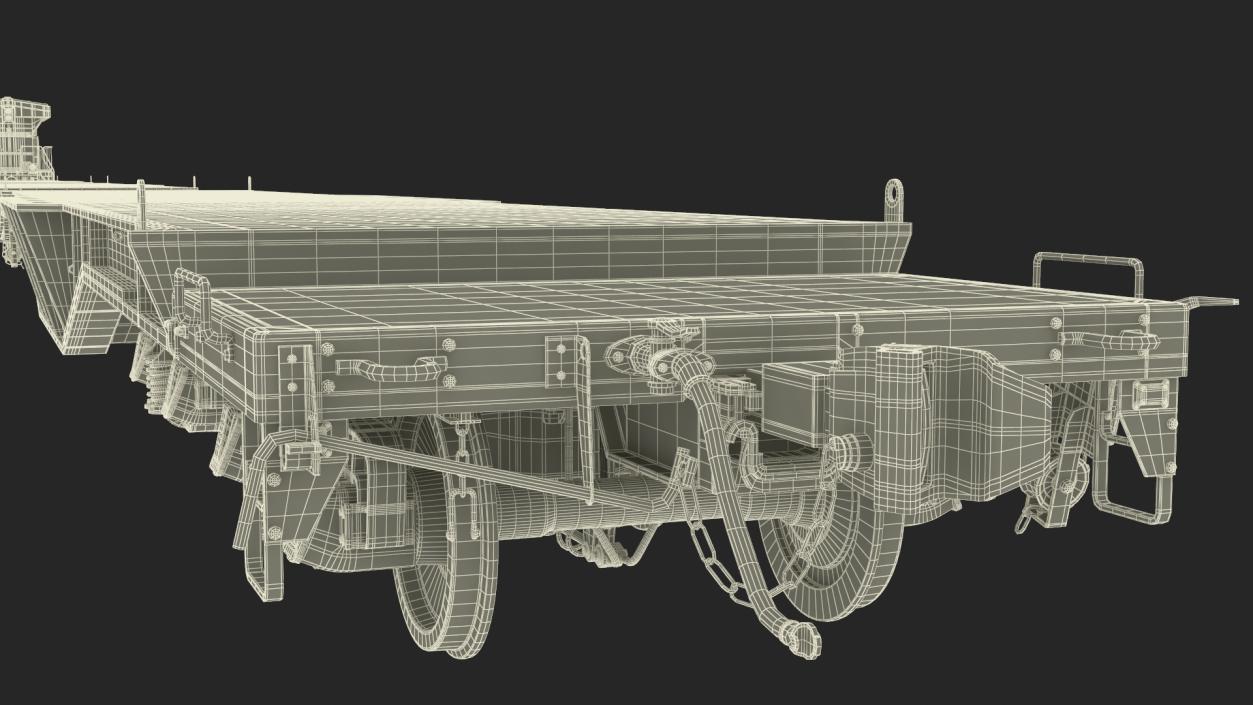 3D Canadian Locomotive with Flatcars model