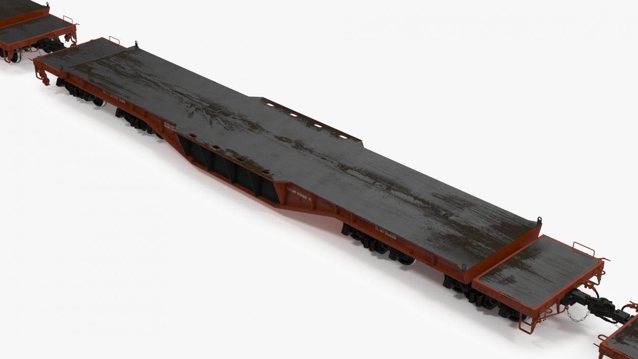 3D Canadian Locomotive with Flatcars model