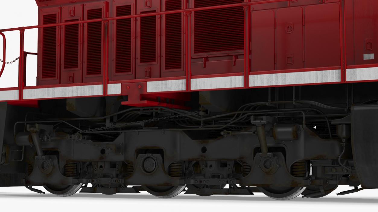 3D Canadian Locomotive with Flatcars model