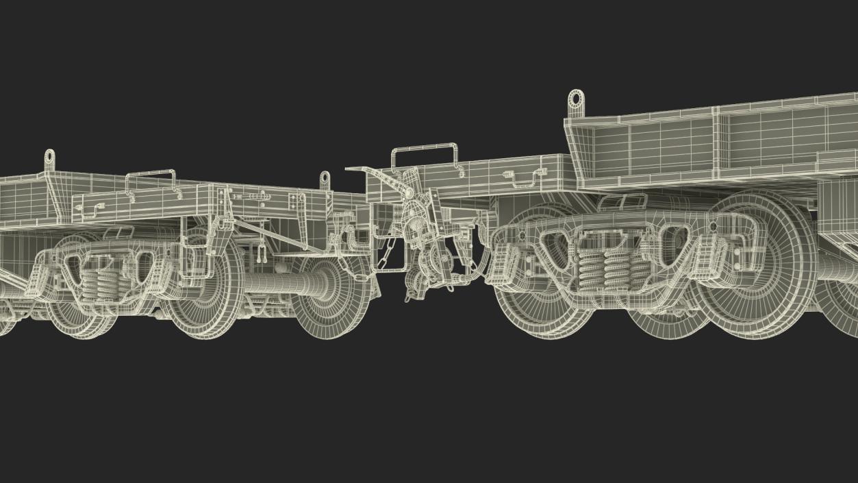 3D Canadian Locomotive with Flatcars model