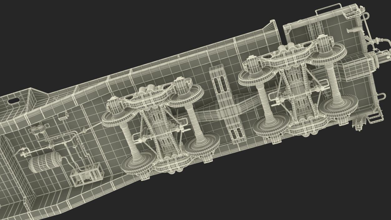 3D Canadian Locomotive with Flatcars model