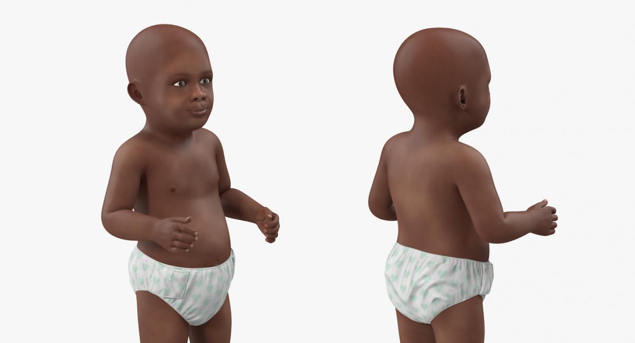 3D model African American Baby Standing