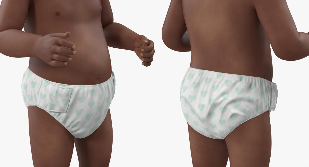 3D model African American Baby Standing