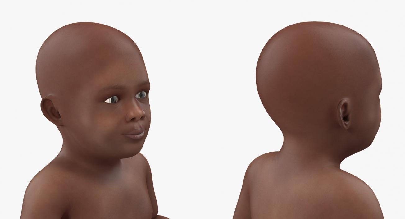 3D model African American Baby Standing