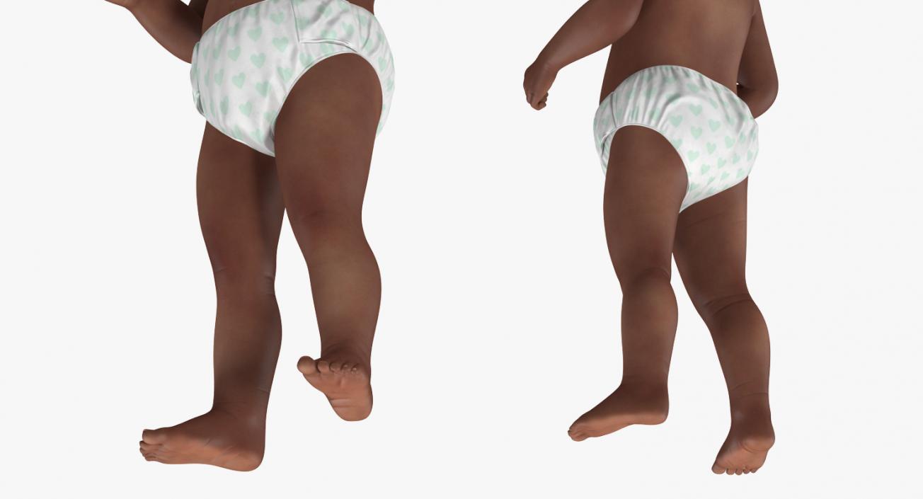 3D model African American Baby Standing