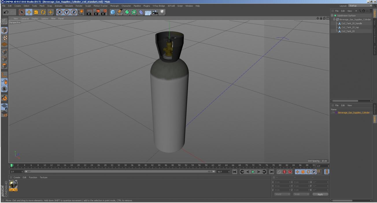 3D model Beverage Gas Supplies Cylinder