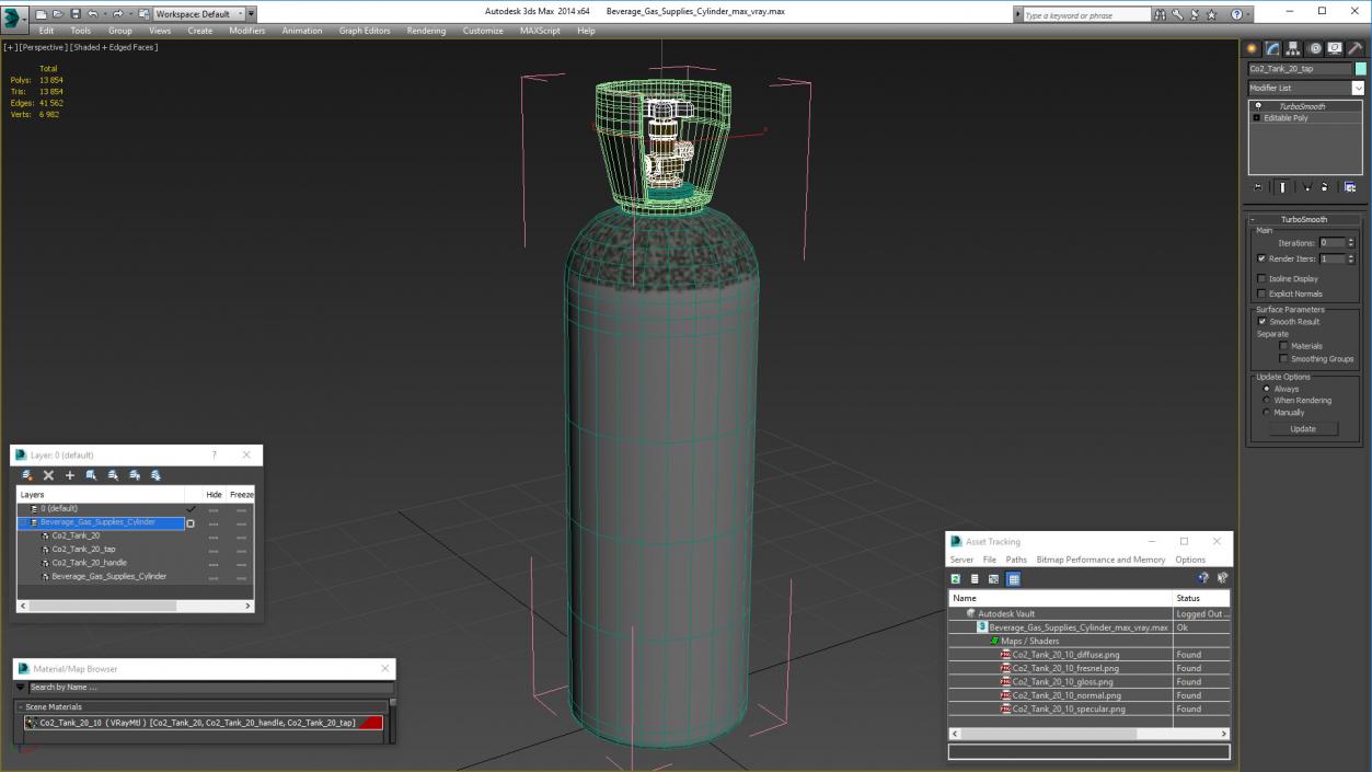 3D model Beverage Gas Supplies Cylinder