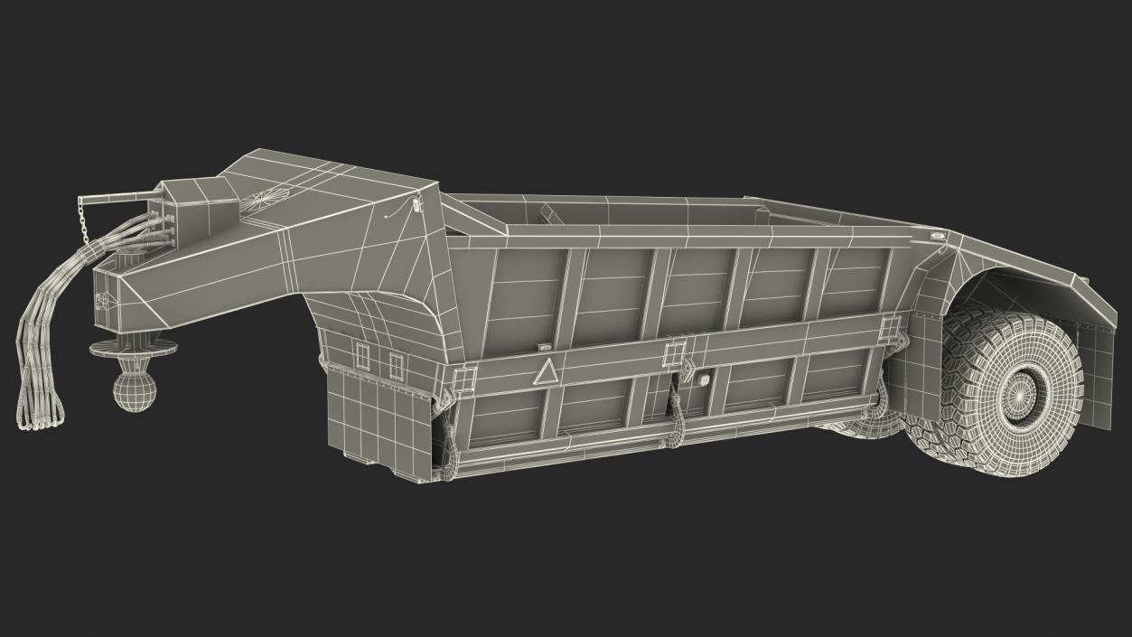 Mega Bottom Dump Trailer MBD100 Clean Rigged 3D model