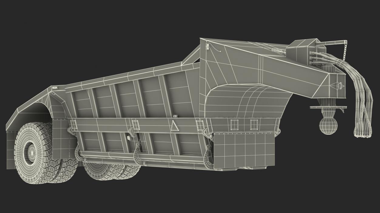 Mega Bottom Dump Trailer MBD100 Clean Rigged 3D model