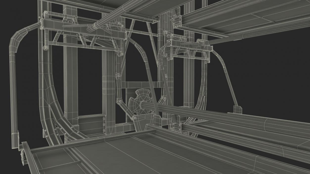 3D model 6 Place Rotary Car Parking Lift System Rigged