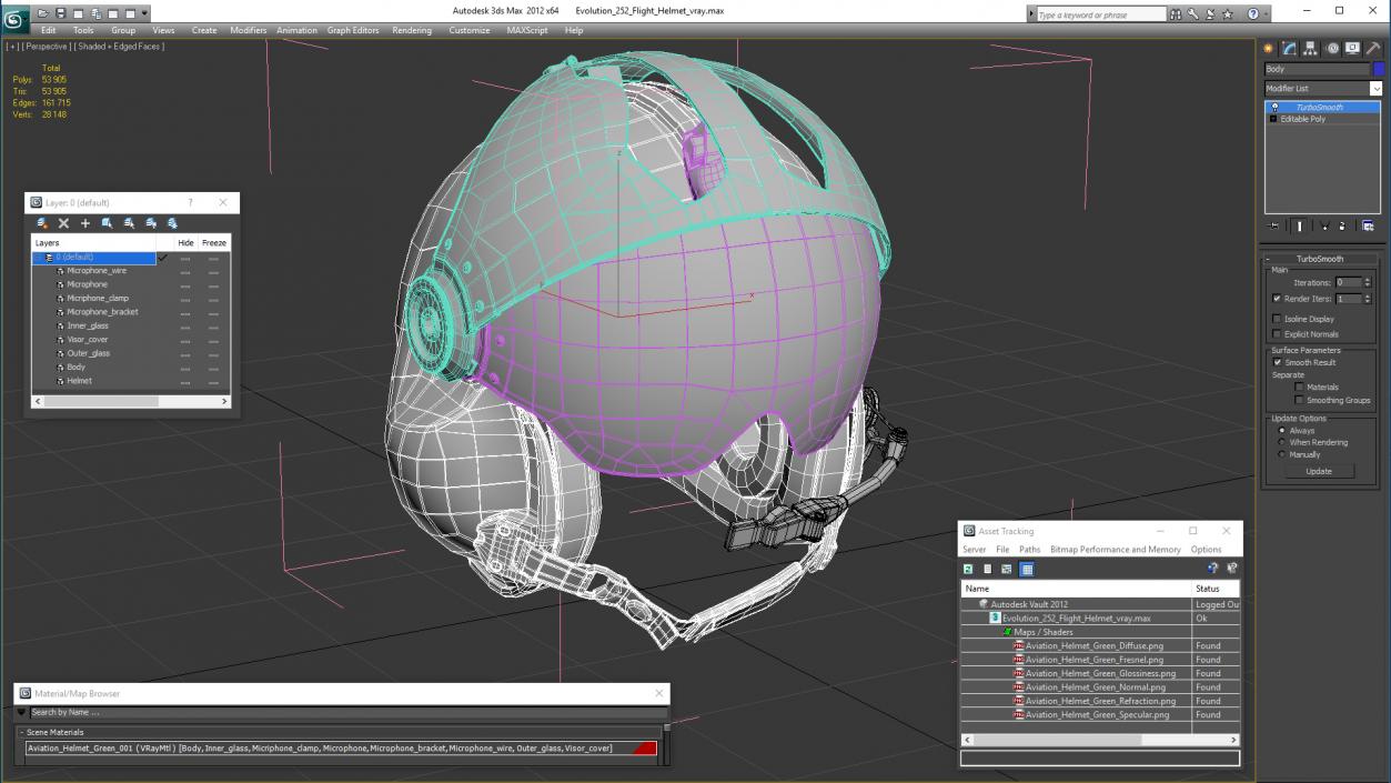 Evolution 252 Flight Helmet 3D