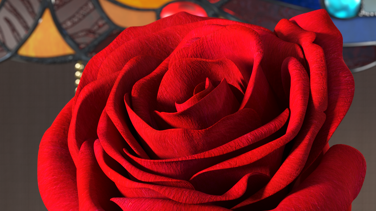 Rose Bud Red 3D